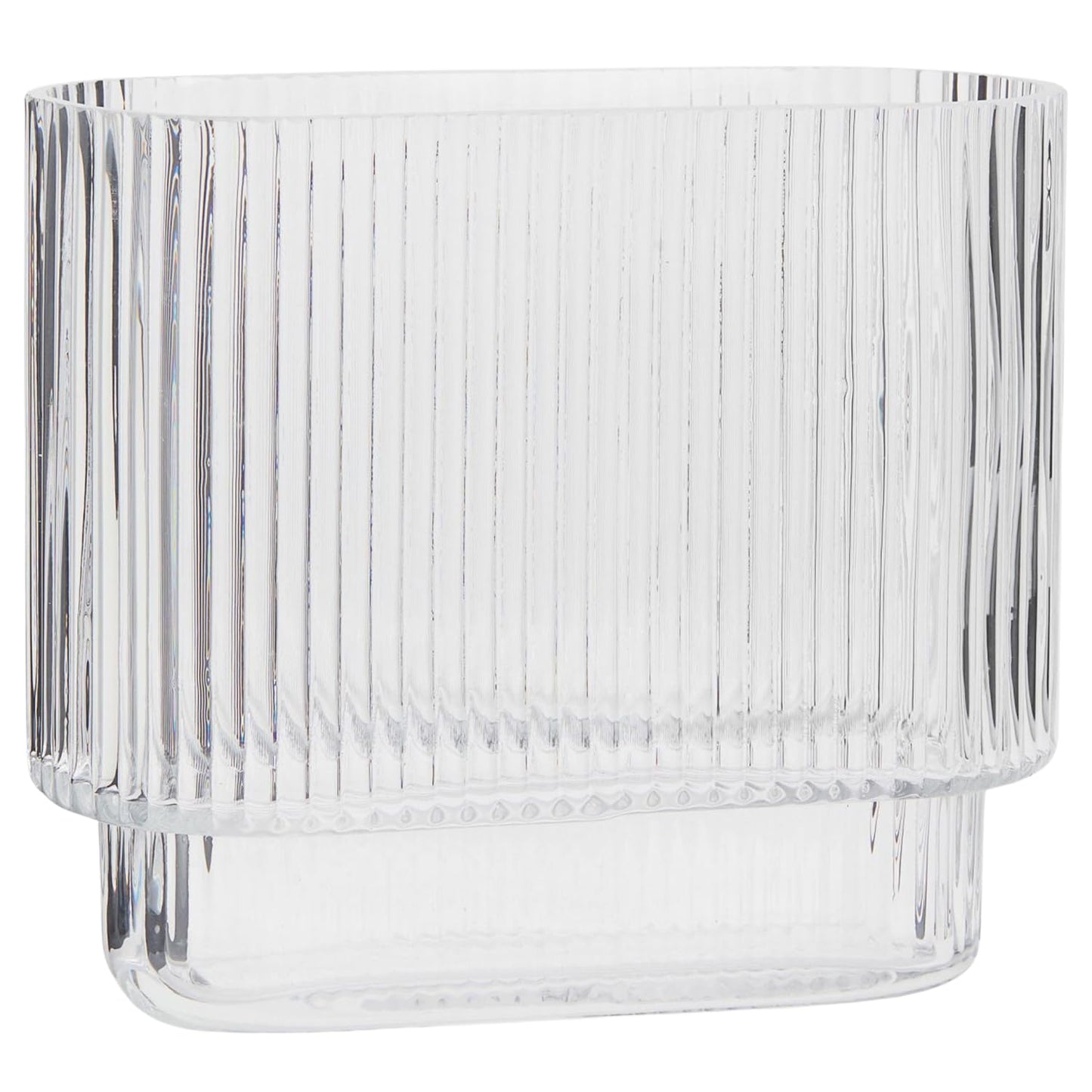 Glasvase, gerippte Vase für Blumen, Blumenvasen für Tulpen, geriffelte durchsichtige Vasen für Wohnzimmer, Esszimmer, Schlafzimmer, Regal, Hochzeit, Büro, Couchtisch, Geburtstag, 19 cm