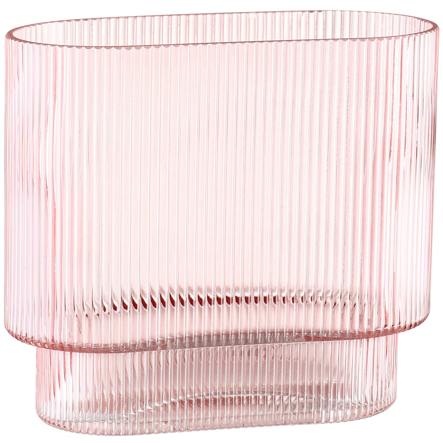 Glasvase, gerippte Vase für Blumen, Blumenvasen für Tulpen, geriffelte durchsichtige Vasen für Wohnzimmer, Esszimmer, Schlafzimmer, Regal, Hochzeit, Büro, Couchtisch, Geburtstag, 19 cm