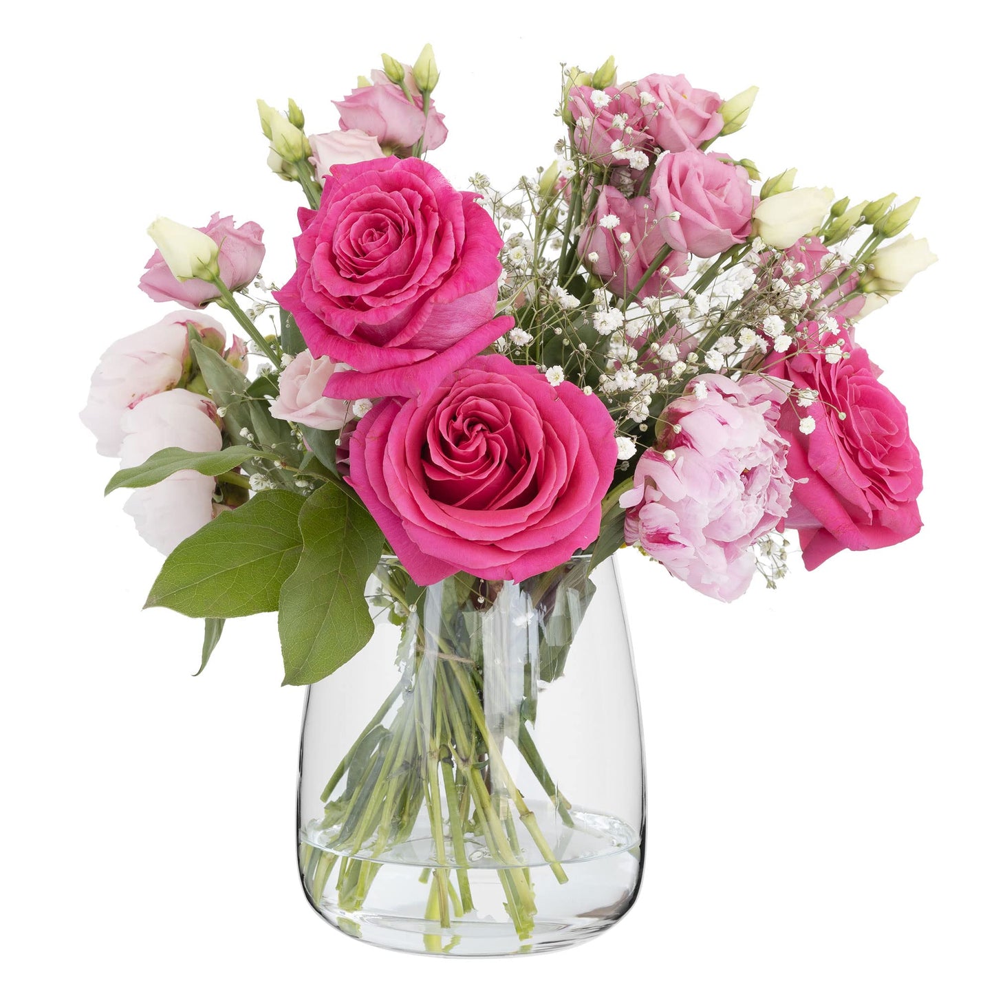 TREND FOR HOME Glasvase groß H: 22,7 cm Vase für Pampasgras Glas, Blumenvase für Pampasgras, Vasen Glas für Hochzeitstulpen Weite Öffnung, Ø 19 cm, Zinnia